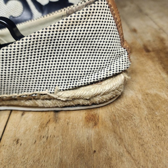 TORY BURCH sz 8.5 Lonnie Espadrille Navy Blue fixable damage - Picture 6 of 9